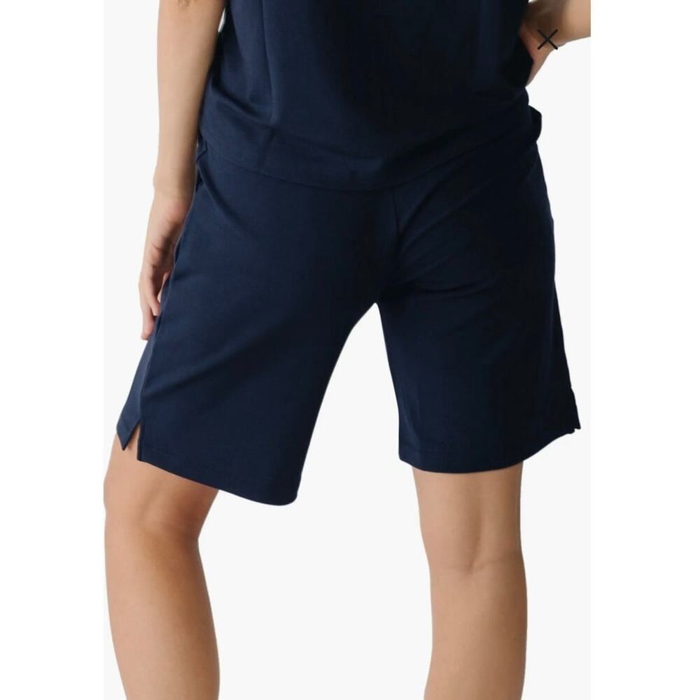 NWOT Women’s Cozy Earth Ultrasoft Bermuda Pajama Shorts in Navy SZ M - Picture 2 of 6